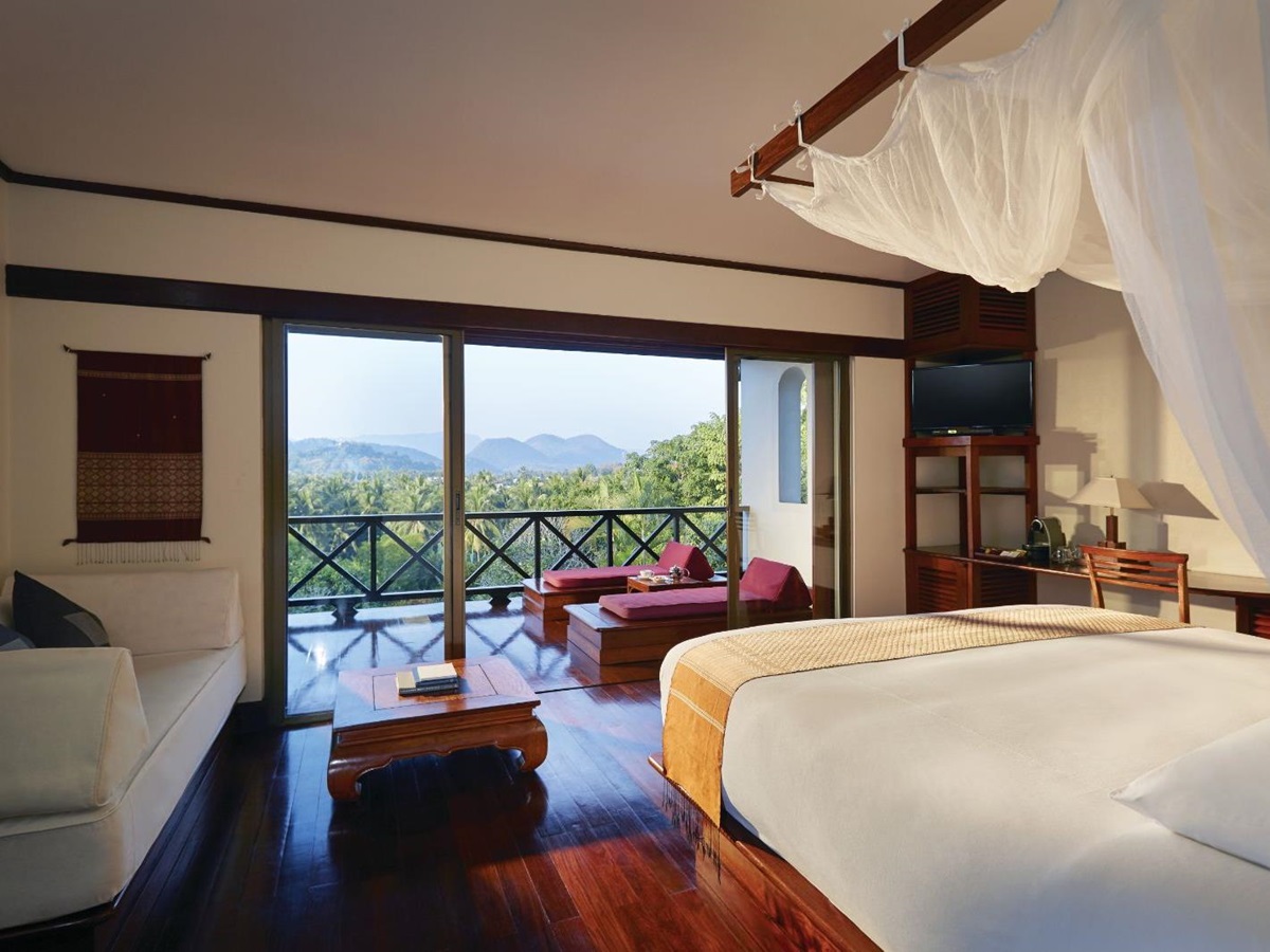 Guest suite with deck at La Residence Phao Vao in Luang Prabang, Laos
