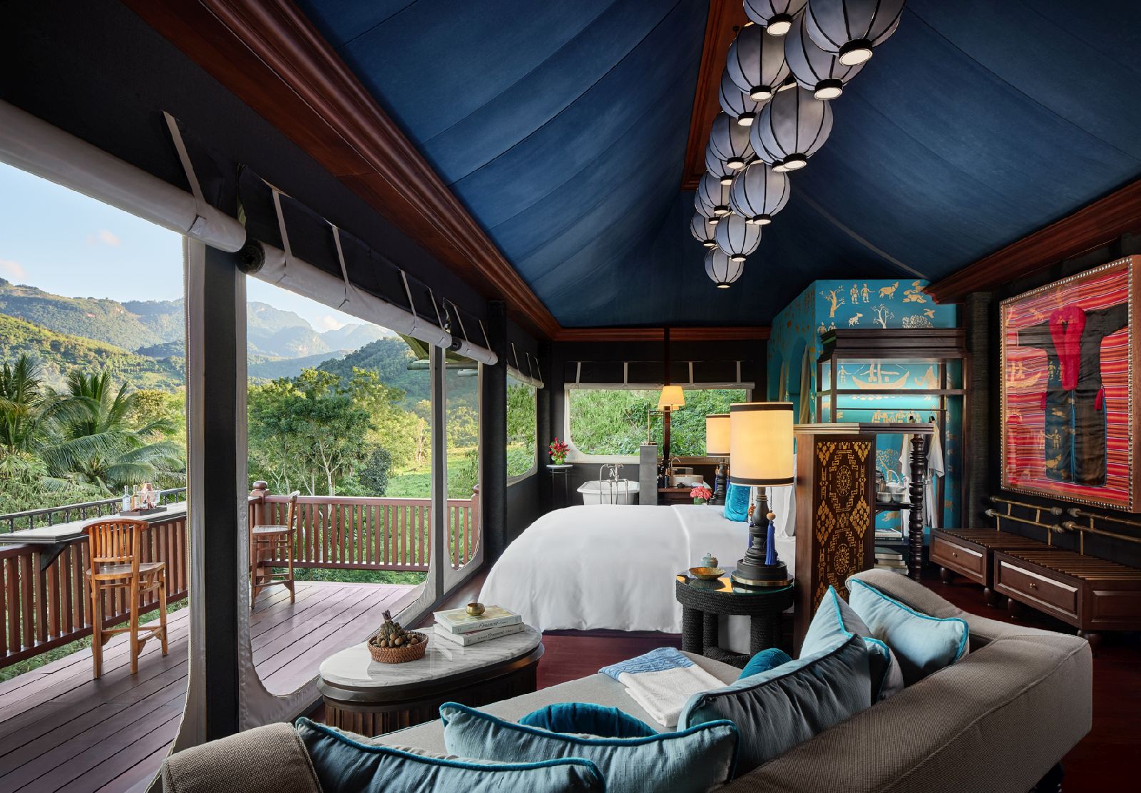 A luxurious Hilltop Tent at the Rosewood Luang Prabang in Laos