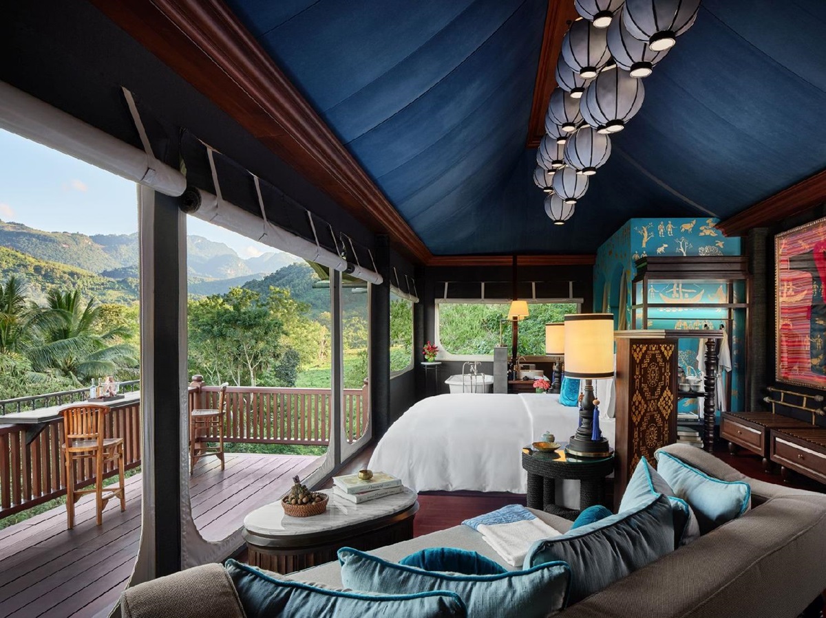 A luxurious Hilltop Tent at the Rosewood Luang Prabang in Laos