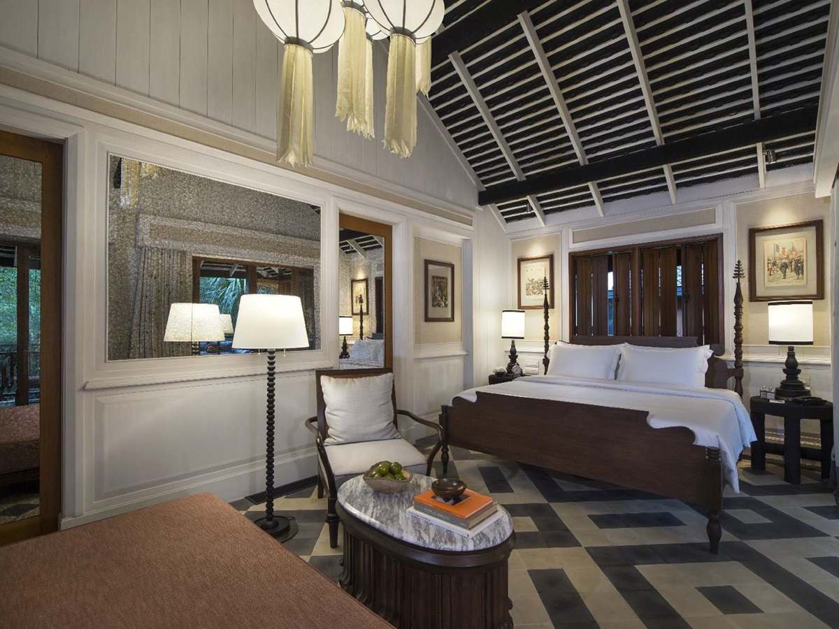 Interiors of a Riverside Villa at the Rosewood Luang Prabang in Laos