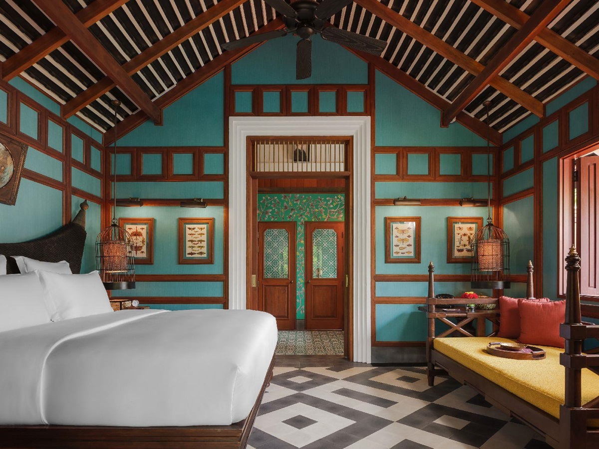 A waterfall Pool Villa at the Rosewood Luang Prabang in Laos