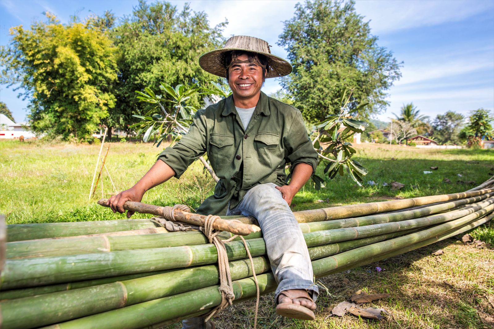 A bamboo farmer in Laos