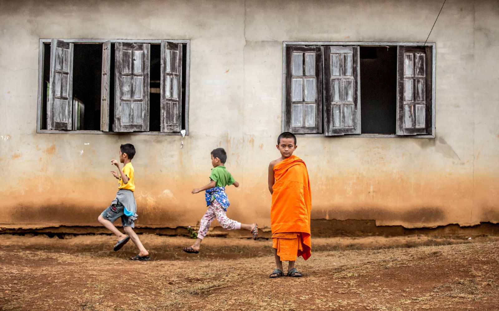 Monk children in Laos