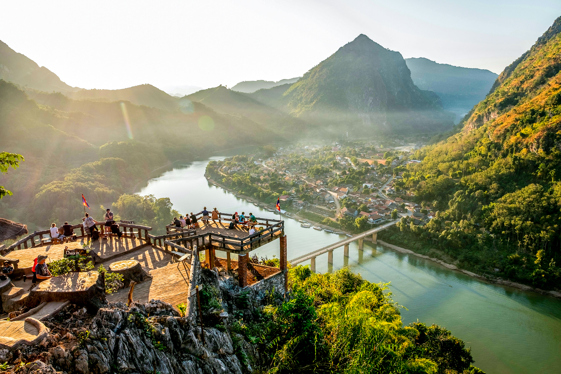 View of Nong Khiaw from the Kong Khiaw viewpoint trek