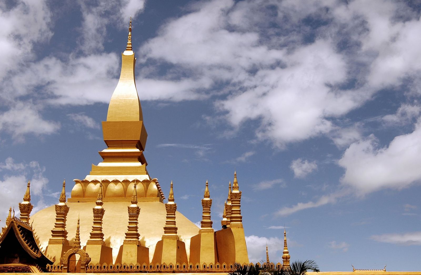 Exterior view of That Luang Temle in Ventiane, Laos