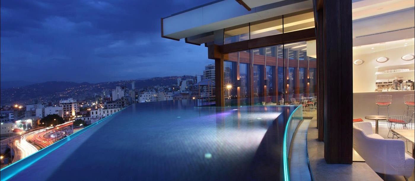 Rooftop pool at Le Gray Hotel in Beirut, Lebanon