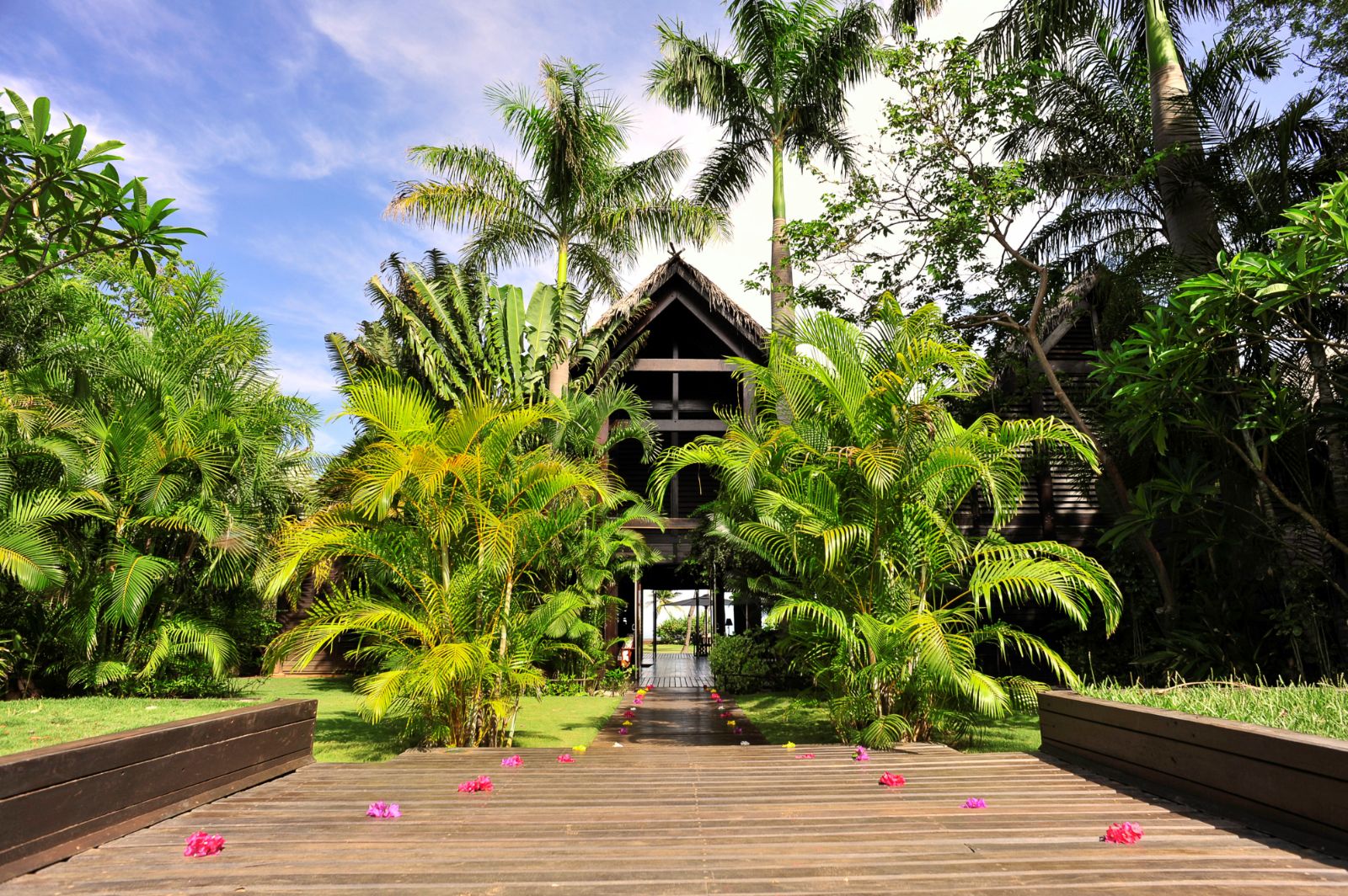 Exterior view of a guest villa at Anjajavy L'Hotel in Madagascar