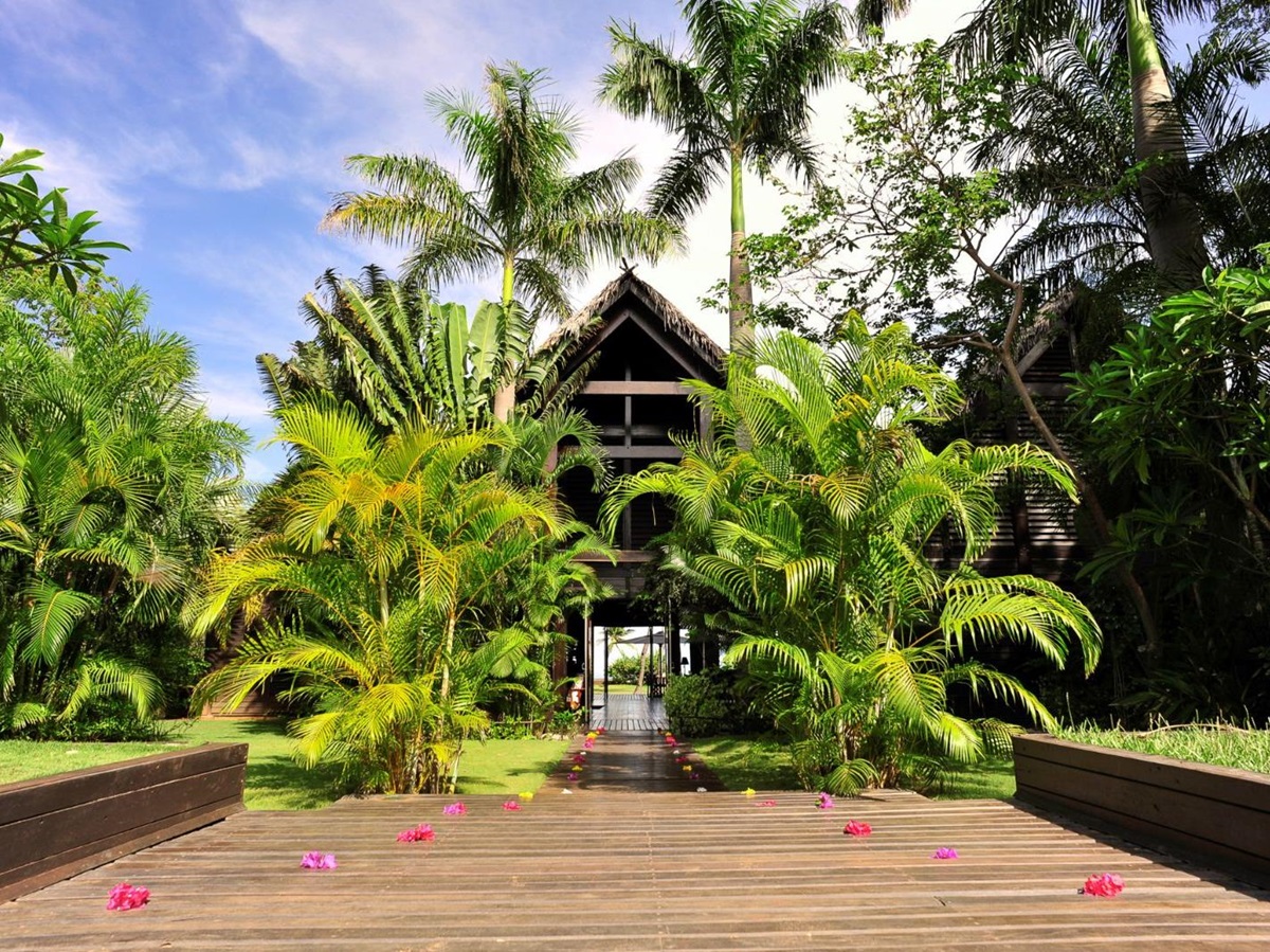 Exterior view of a guest villa at Anjajavy L'Hotel in Madagascar