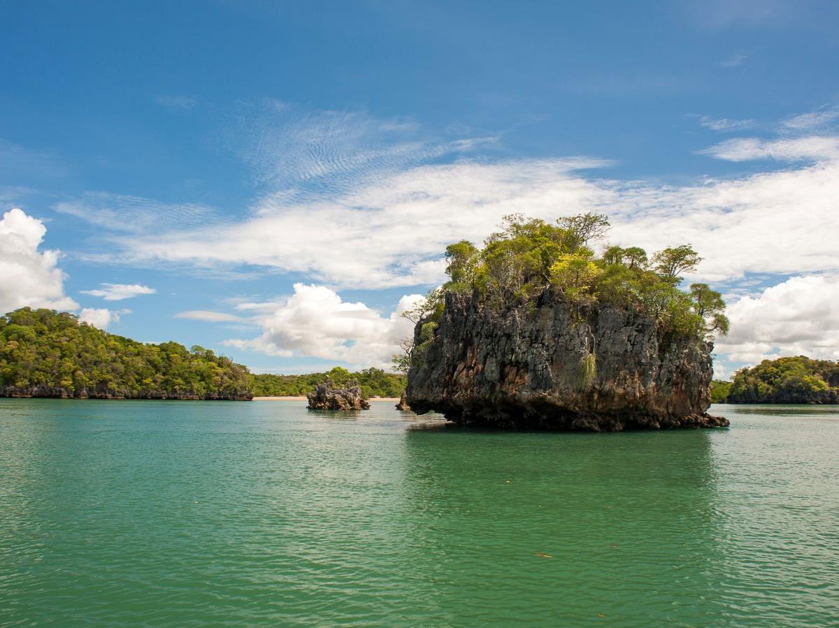 Ocean surrounding the peninsula at Anjajavy L'Hotel in Madagascar