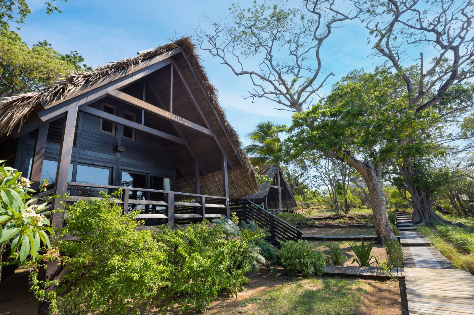 Exterior view of a villa at Anjajavy L'Hotel in Madagascar