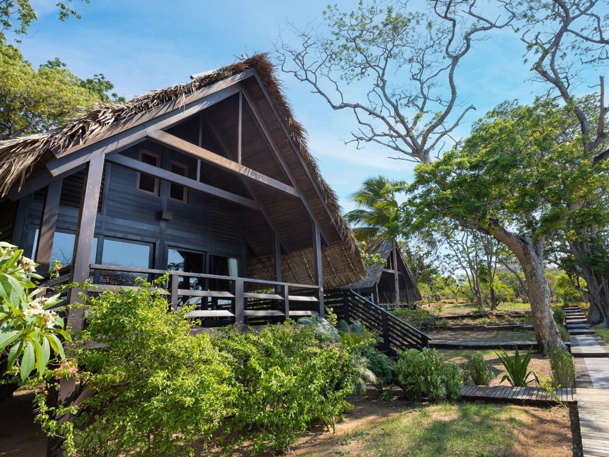 Exterior view of a villa at Anjajavy L'Hotel in Madagascar