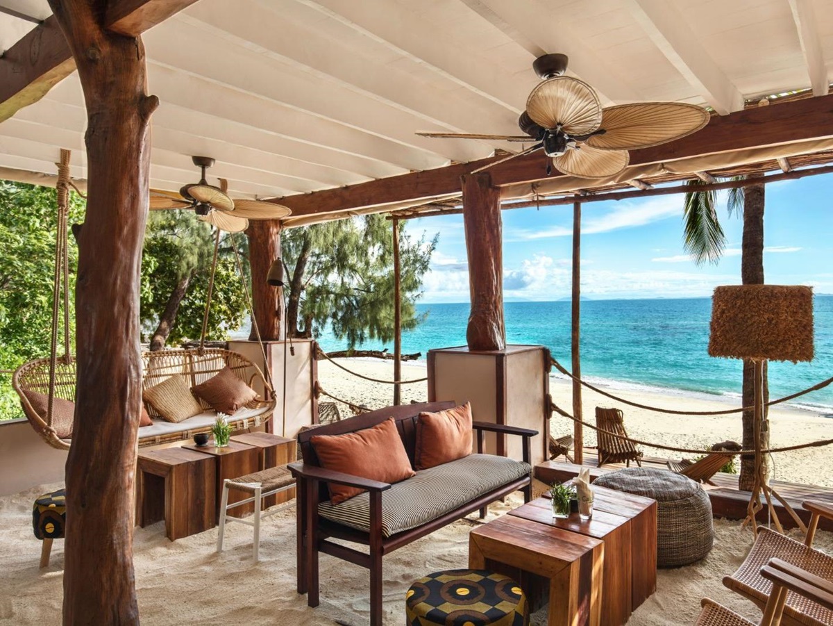 Ocean view from the bar at the Constance Tsarabanjina island resort in Madagascar