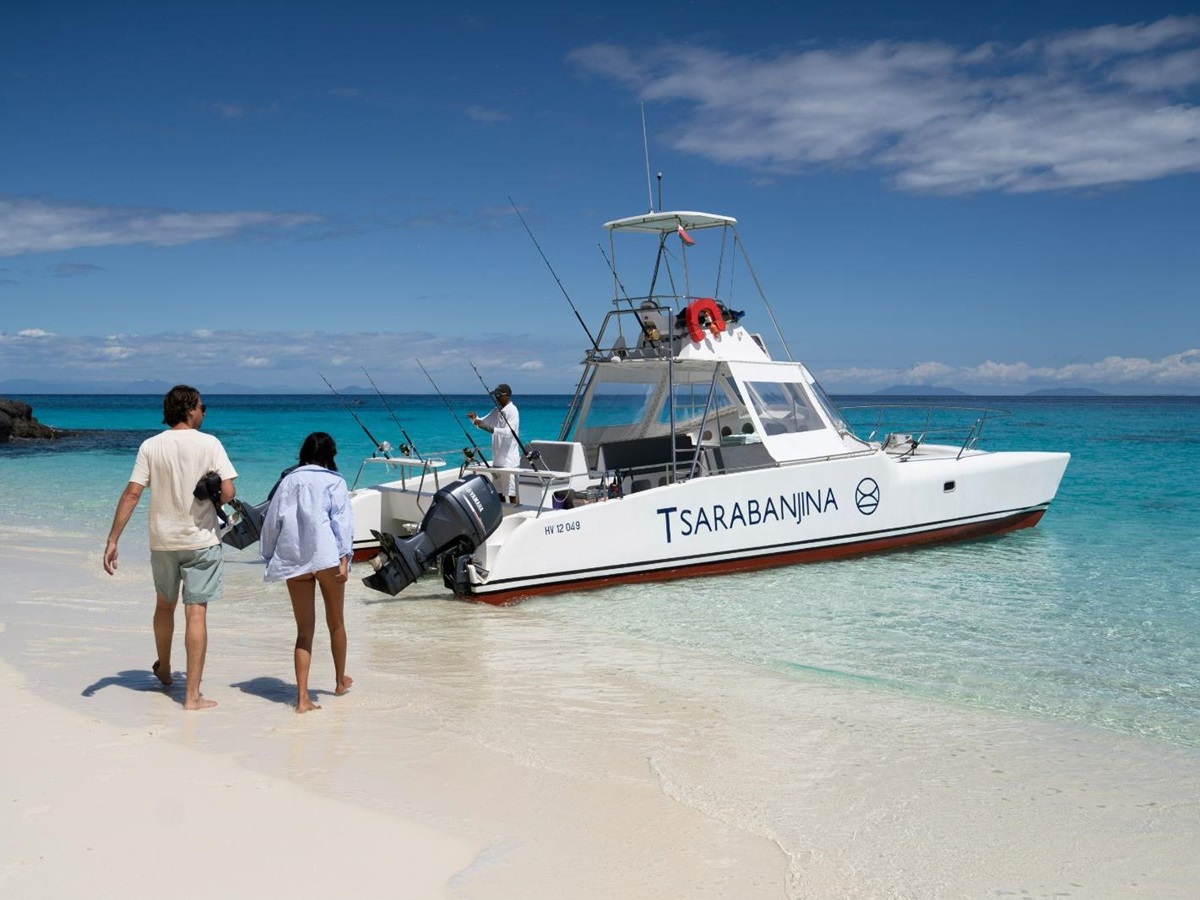 Guests setting out on a fishing expedition from the Constance Tsarabanjina in Madagascar