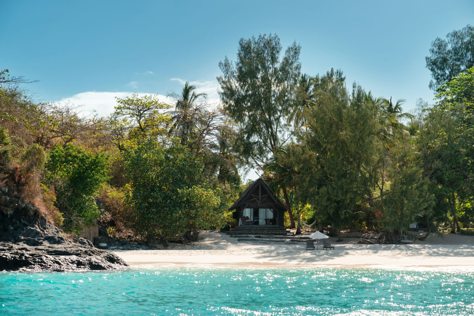 A beach villa facing the ocean at the Constance Tsarabanjina in Madagascar