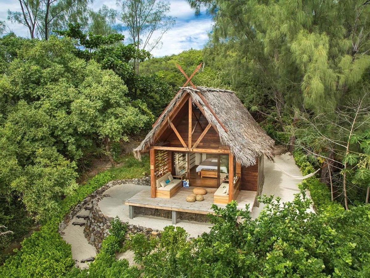 A beach villa surrounded by forest at the Constance Tsarabanjina resort in Madagascar