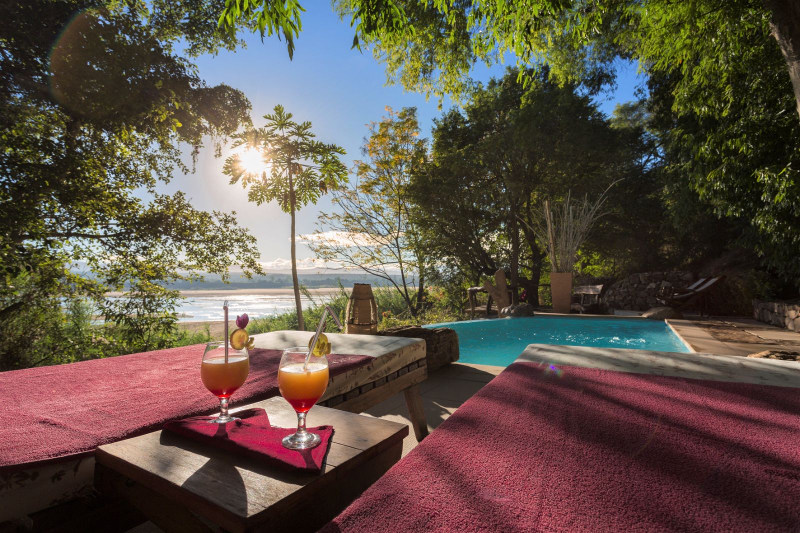 Swimming pool at Mandrare River Camp in Madagascar