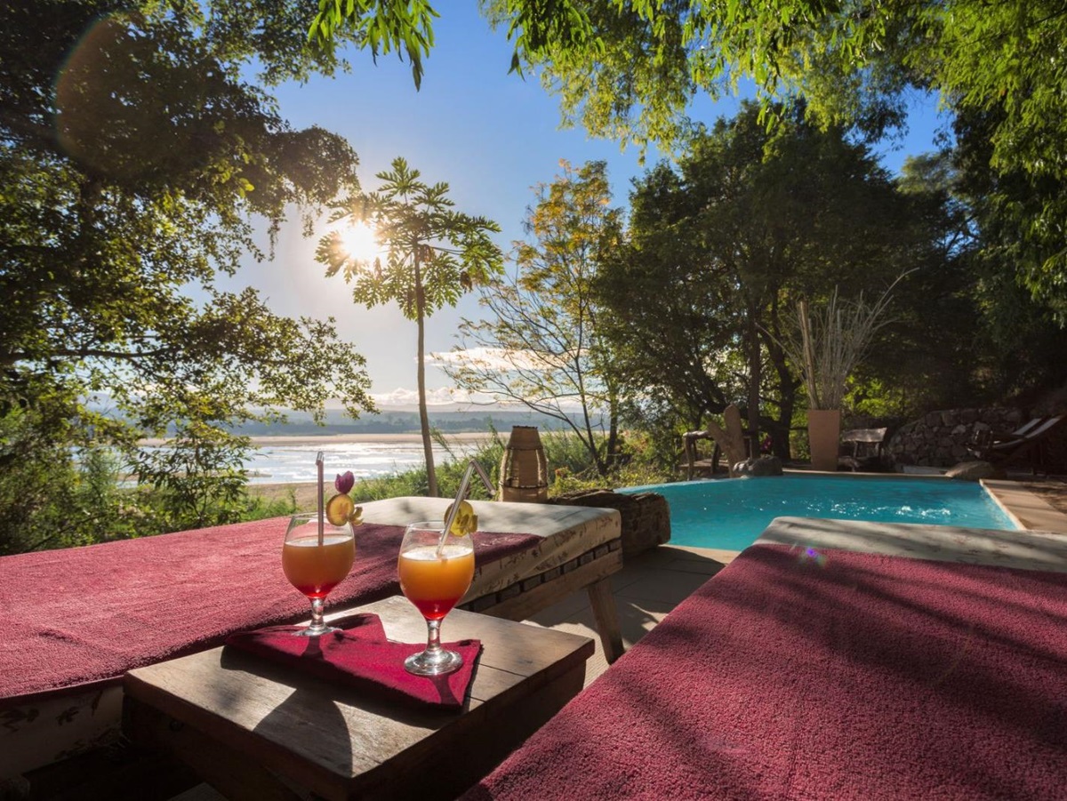 Swimming pool at Mandrare River Camp in Madagascar