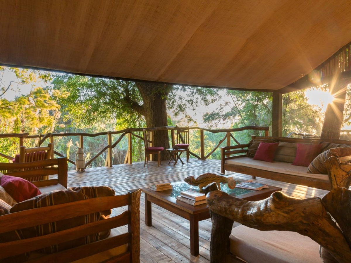 Tent deck at Mandrare River Camp in Madagascar
