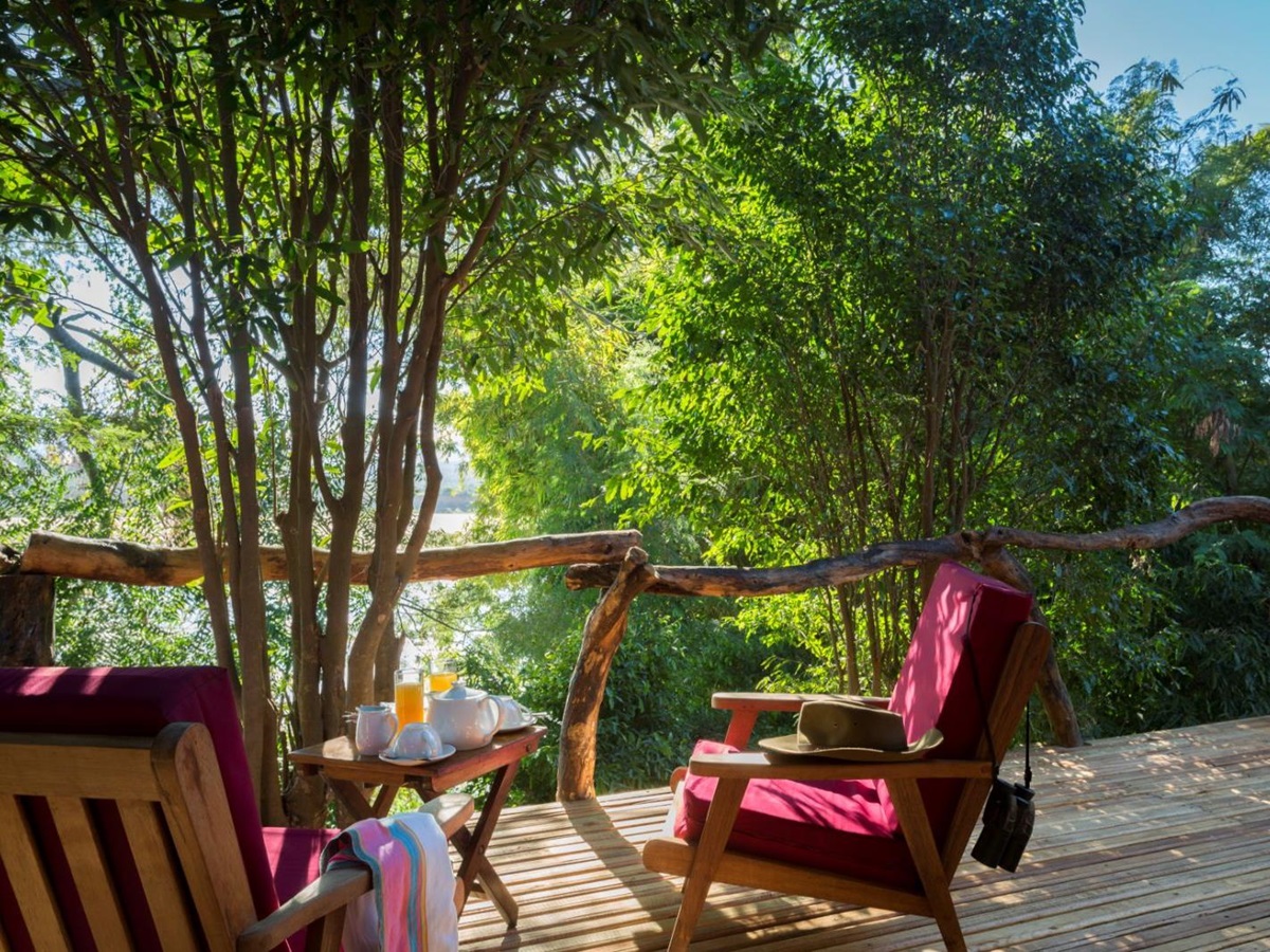 Tent terrace at Mandrare River Camp in Madagascar