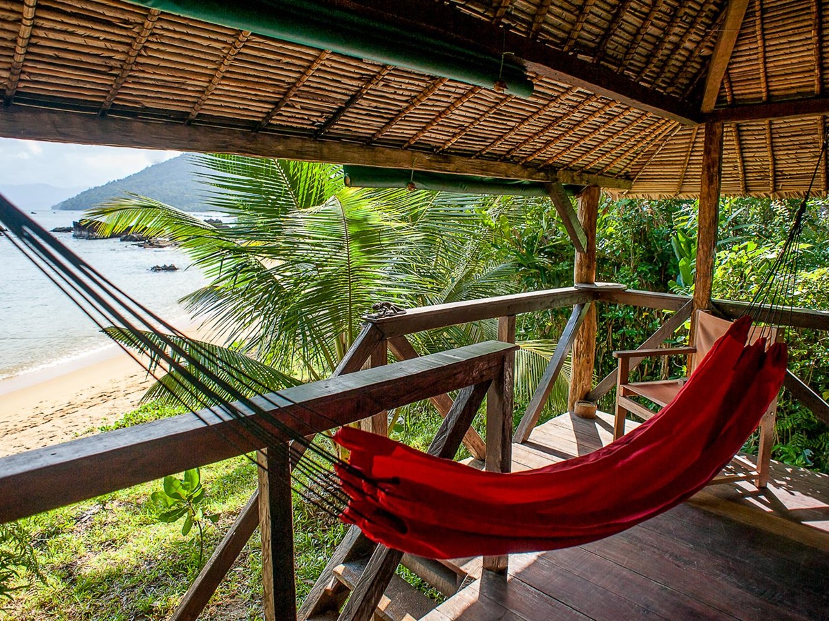 Balcony on the porch of a guest treehouse at Masoala Forest Lodge in Madagascar