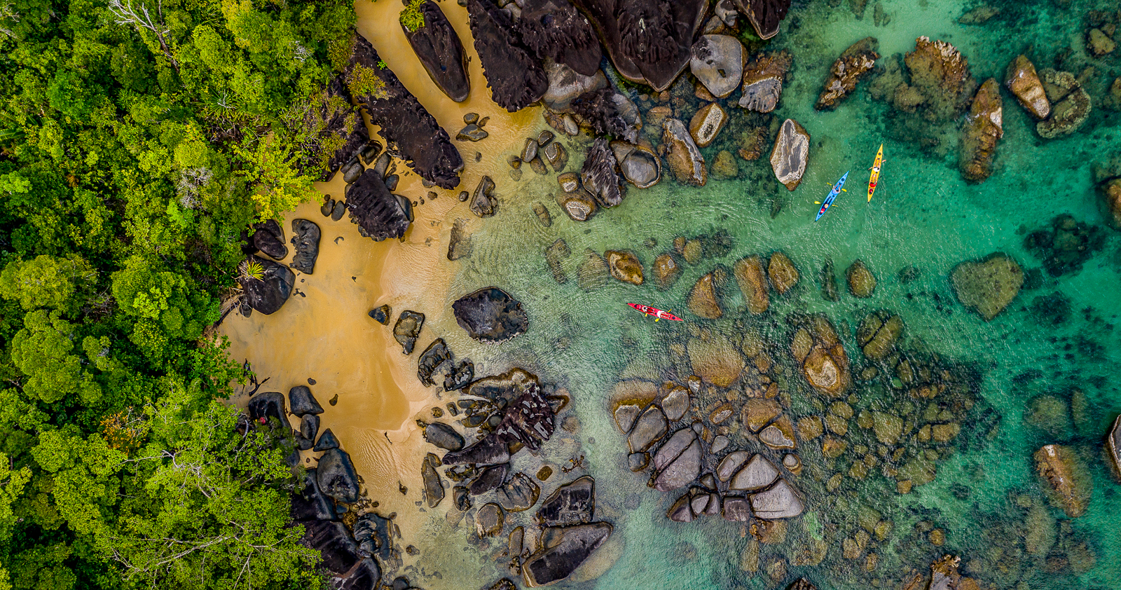 Kayaking on the ground of Masoala Forest Lodge in Madagascar