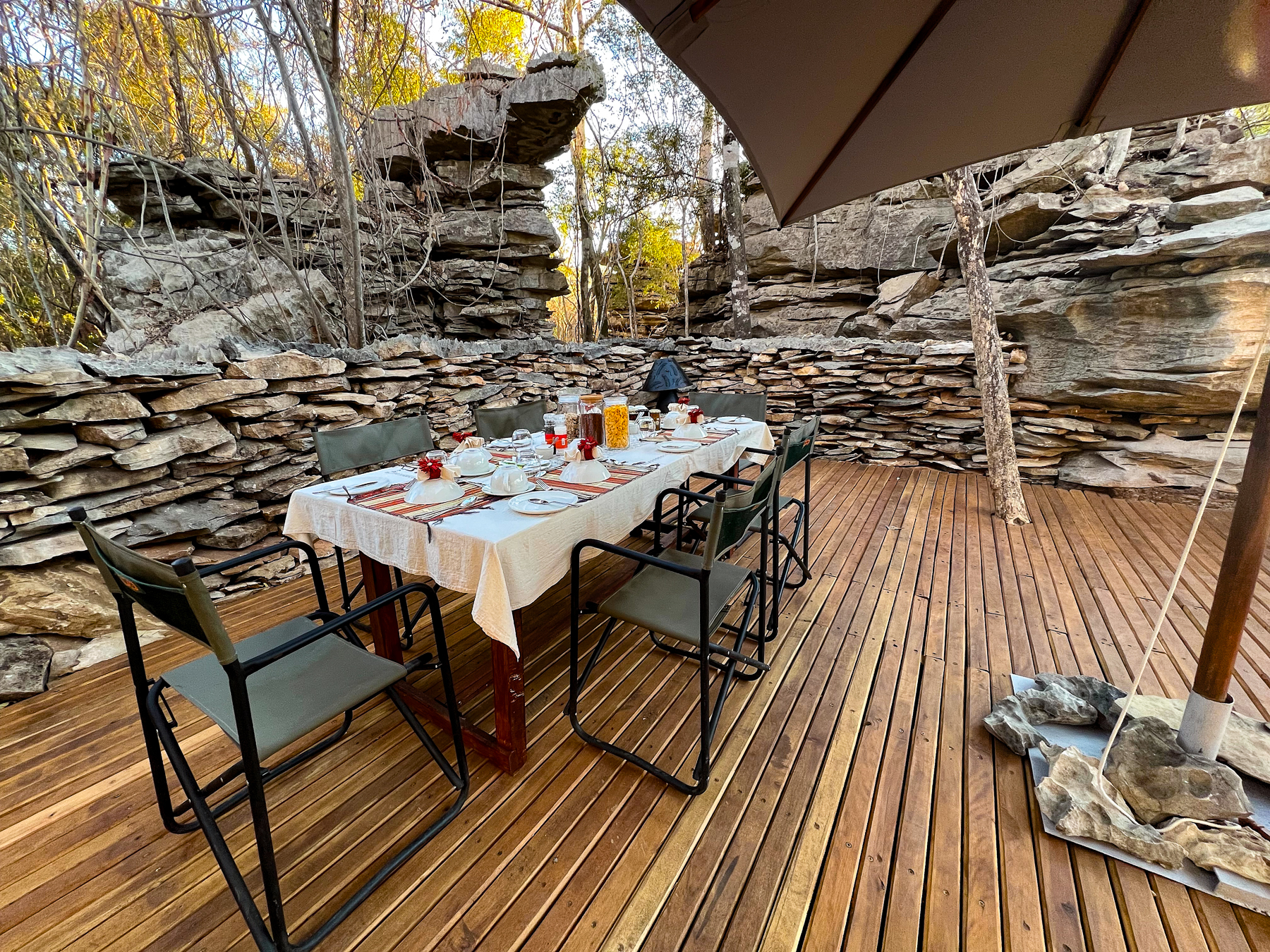 Breakfast served at Namoroka Tsingy Camp