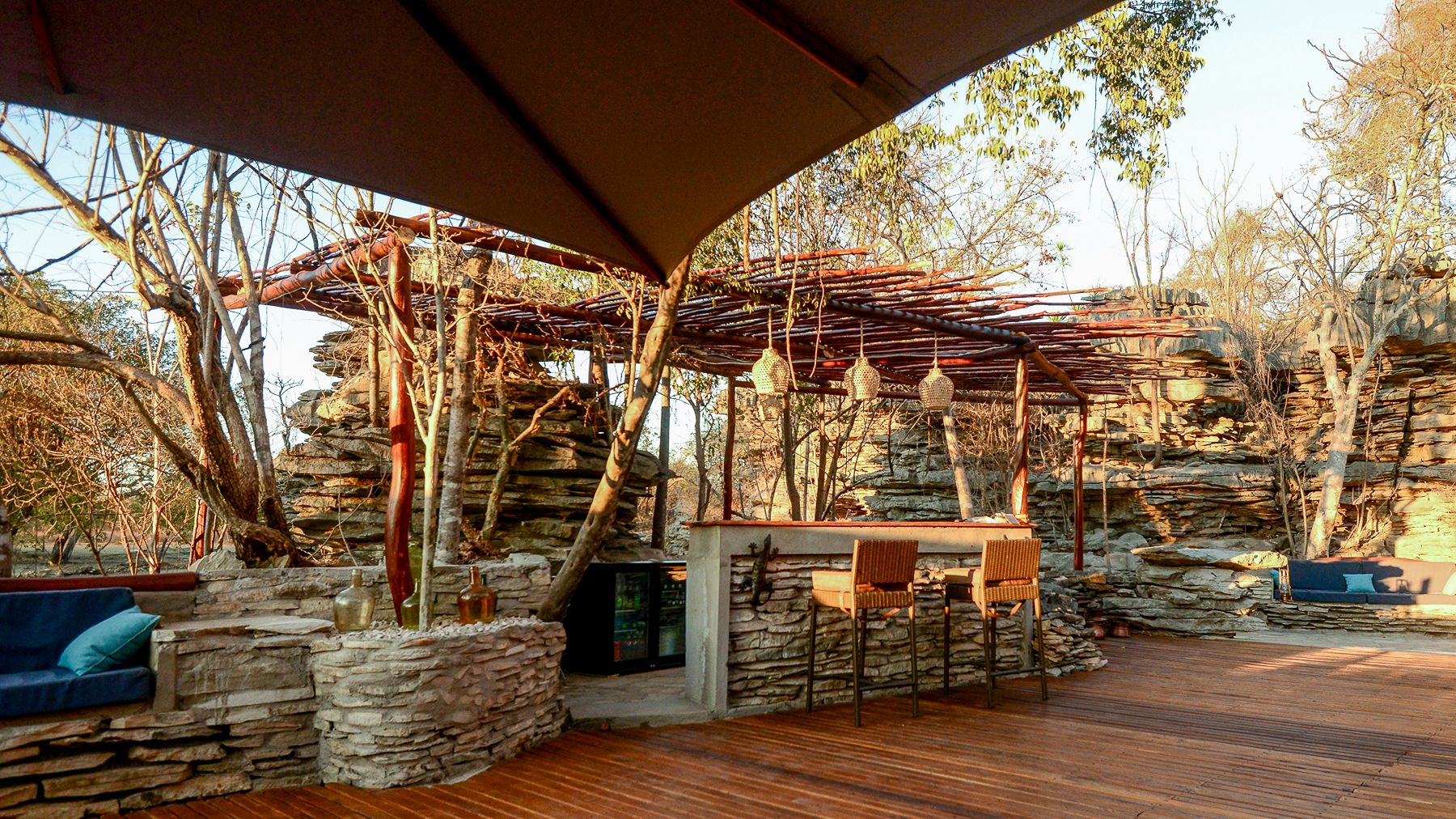 Bar area at Namaroka Tsingy Camp in Madagascar