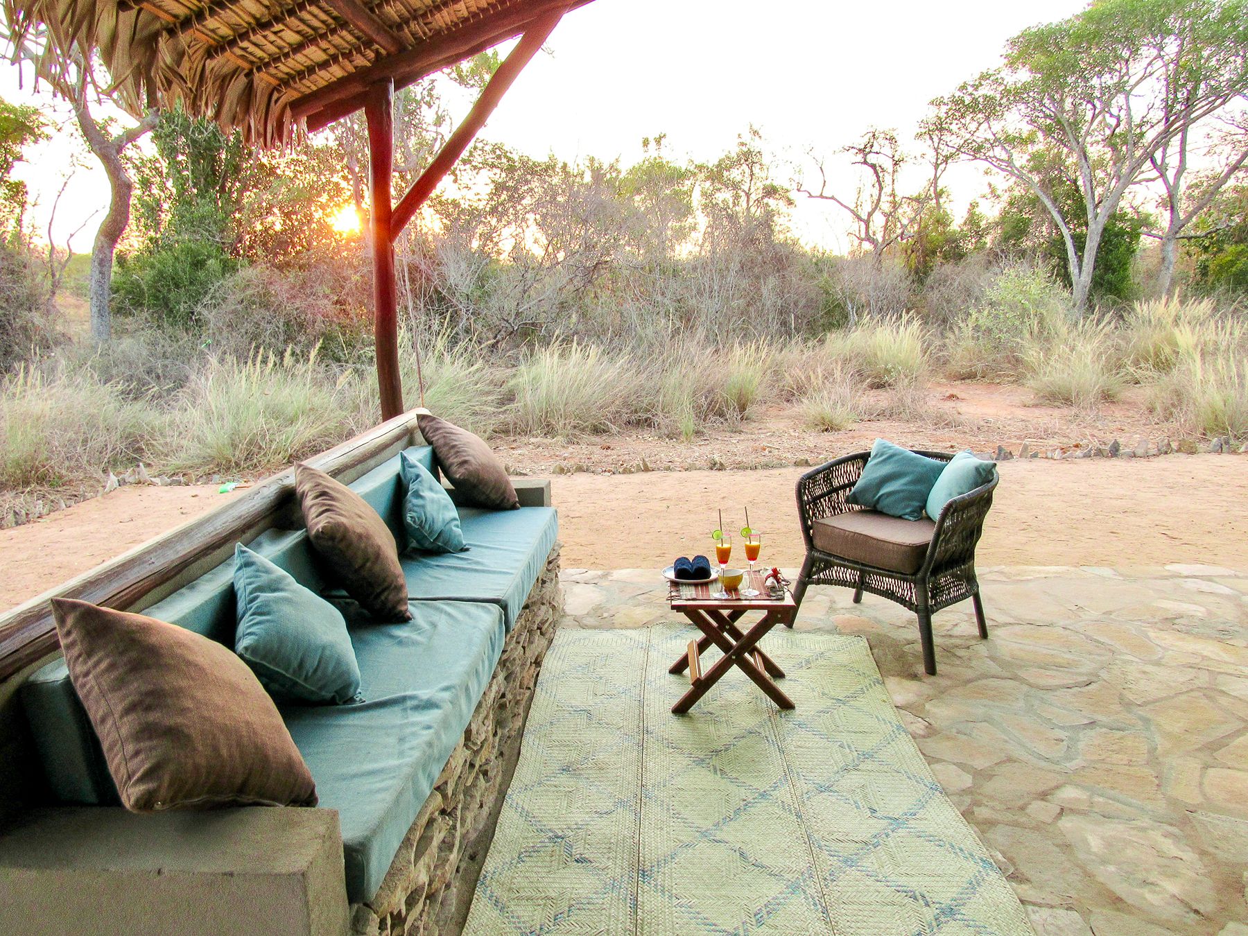 Tent terrace at Namaroka Tsingy Camp in Madagascar