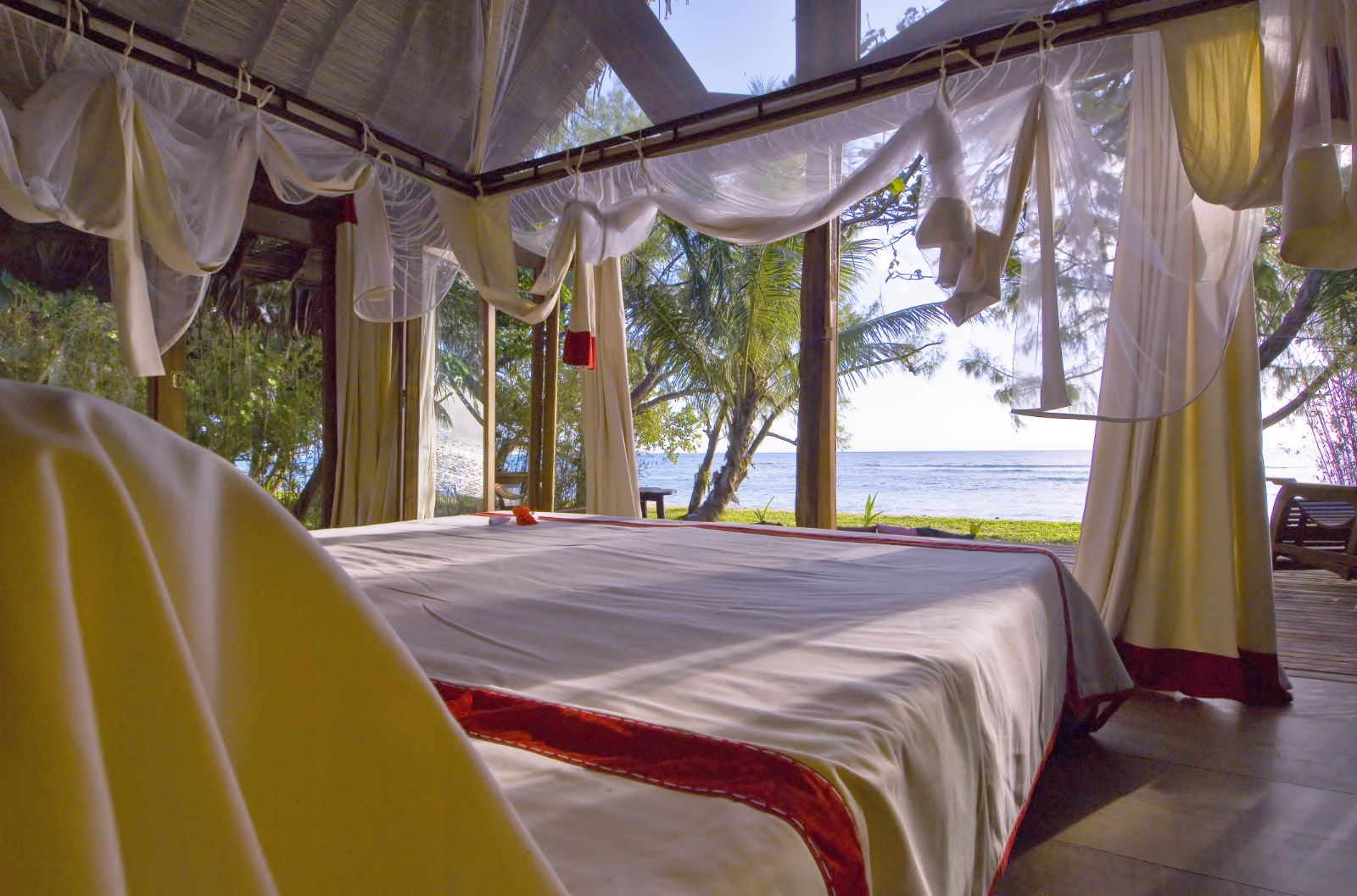 Guest bed at Princesse Bora Lodge & Spa on Sainte-Marie Island in Madagascar