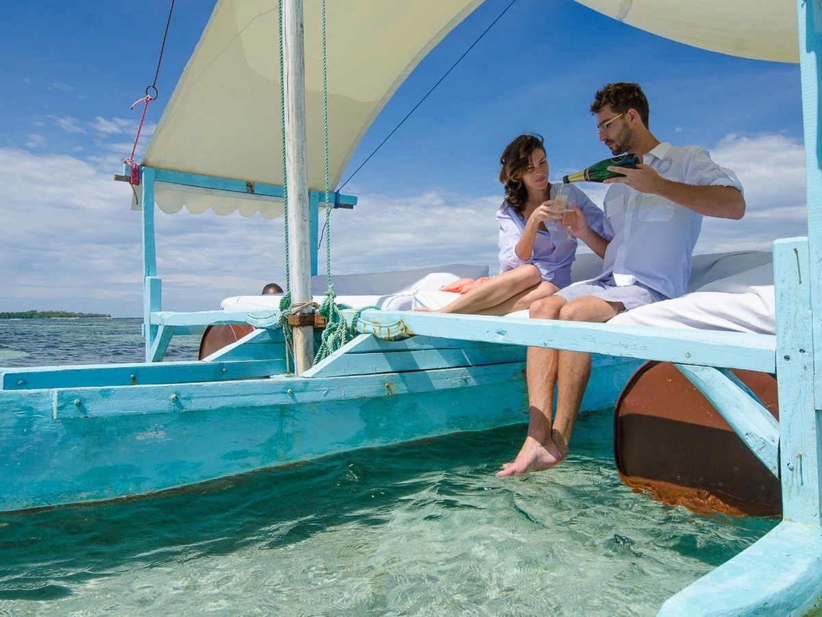Boat on the grounds of Princesse Bora Lodge & Spa on Sainte-Marie island in Madagascar