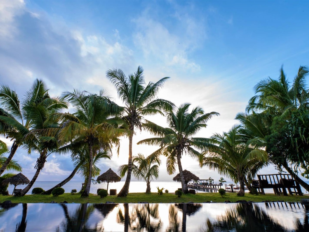 Swimming pool view at Princesse Bora Lodge & Spa on Sainte-Marie Island in Madagascar