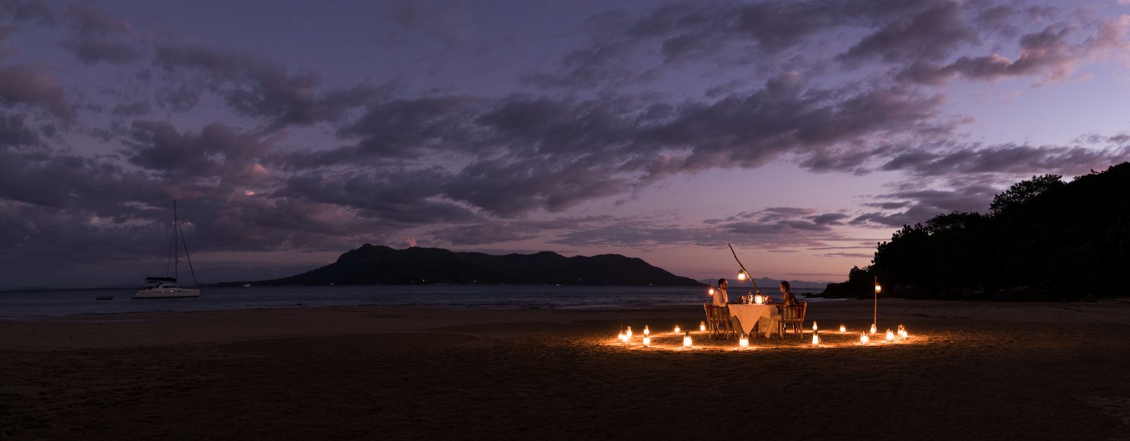 Evening beach dining at Tasara Komba in the Nosy Be archipelago in Madagascar