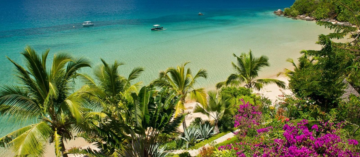 Ocean view from Tsara Komba in the Nosy Be archipelago in Madagascar
