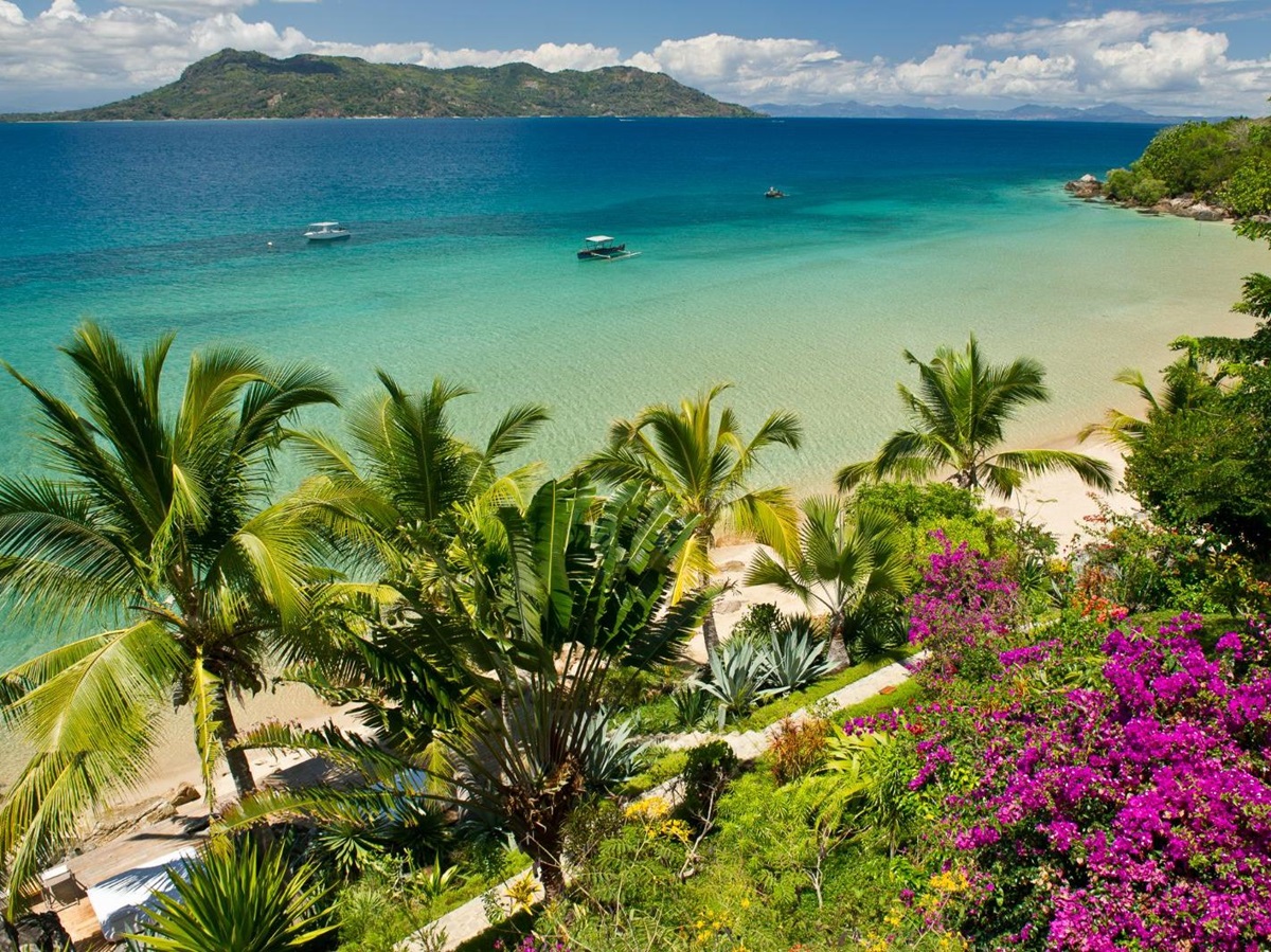Ocean view from Tsara Komba in the Nosy Be archipelago in Madagascar