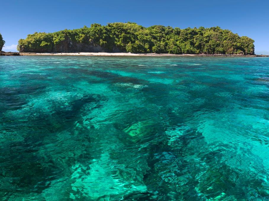 Ocean surrounding Tsara Komba in the Nosy Be archipelago in Madagascar