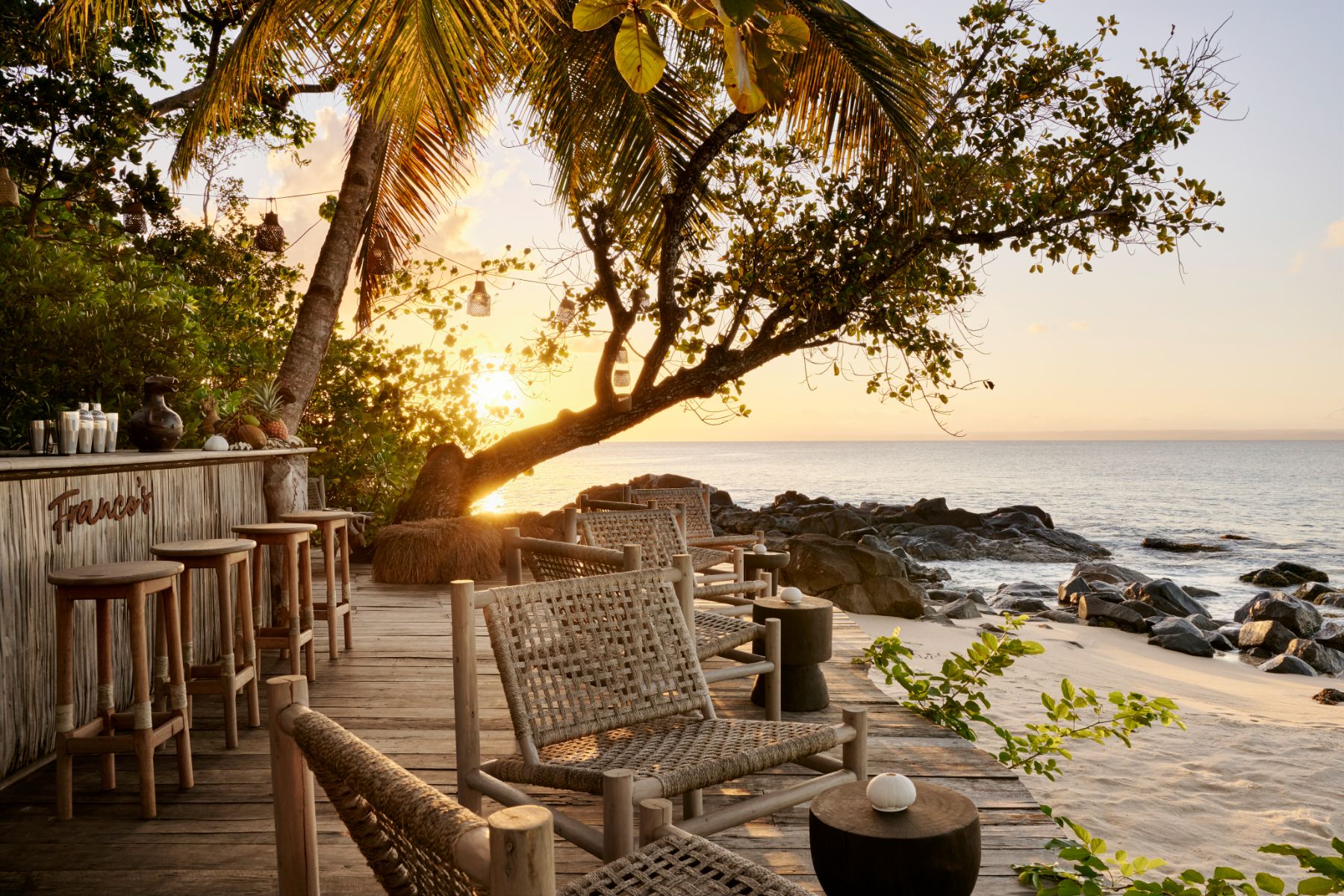 Beachfront terrace at Franco's Bar in Madagascar