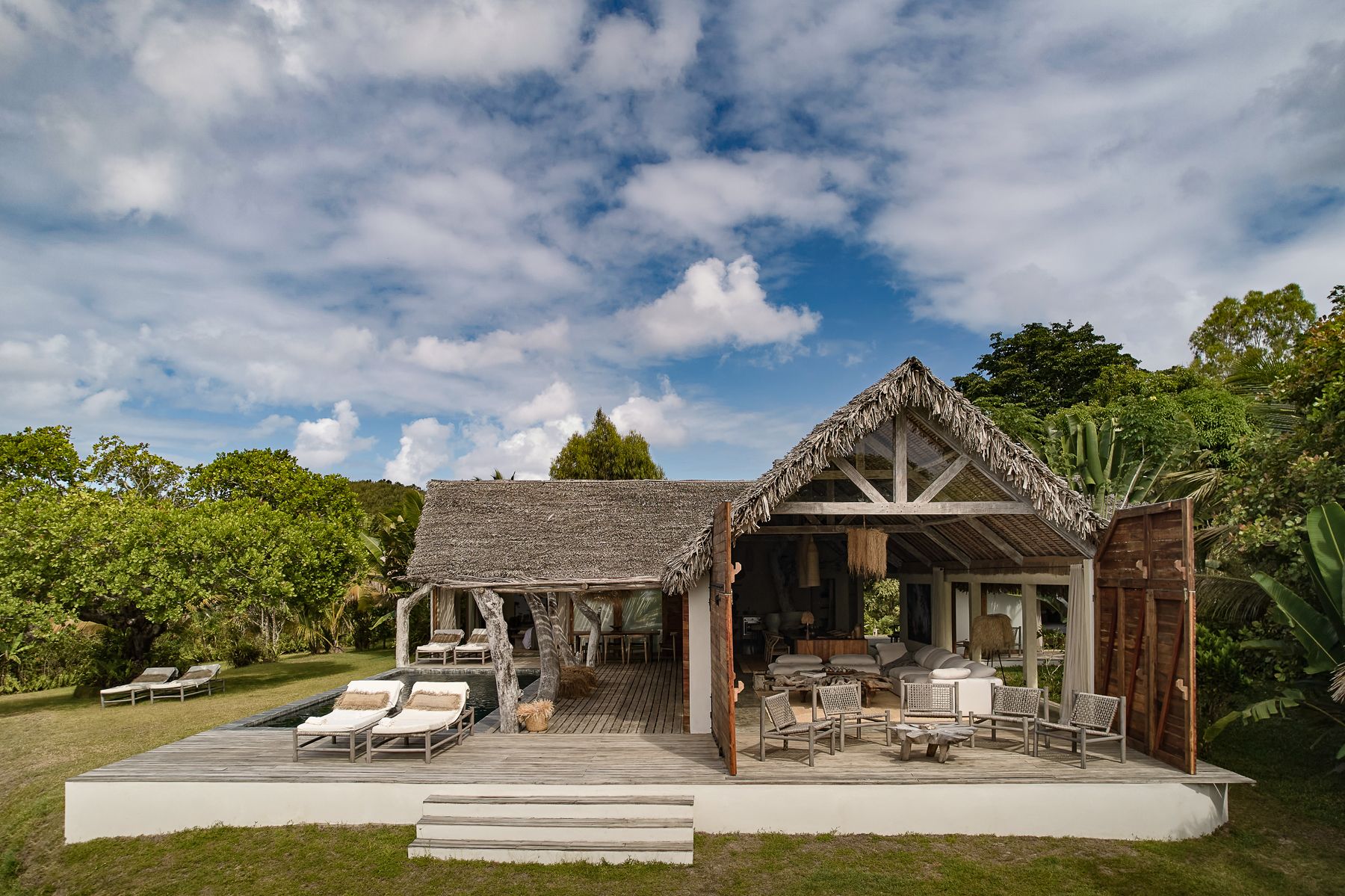 Exterior view of a Pool Villa at Voaara luxury resort in Madgascar
