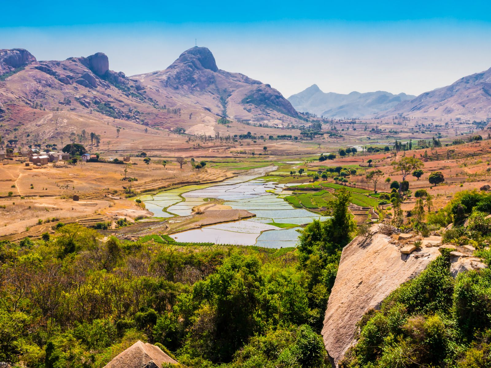 Mountain and valley scenery in rural Madagascar