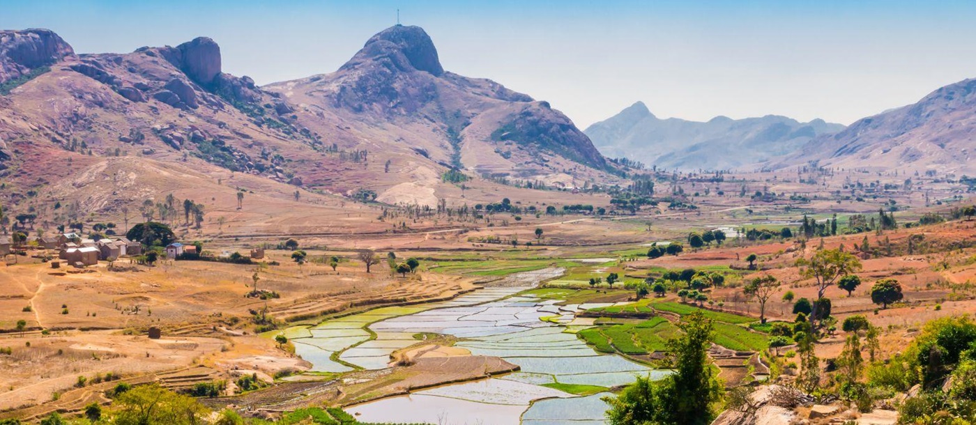 Mountain and valley scenery in rural Madagascar