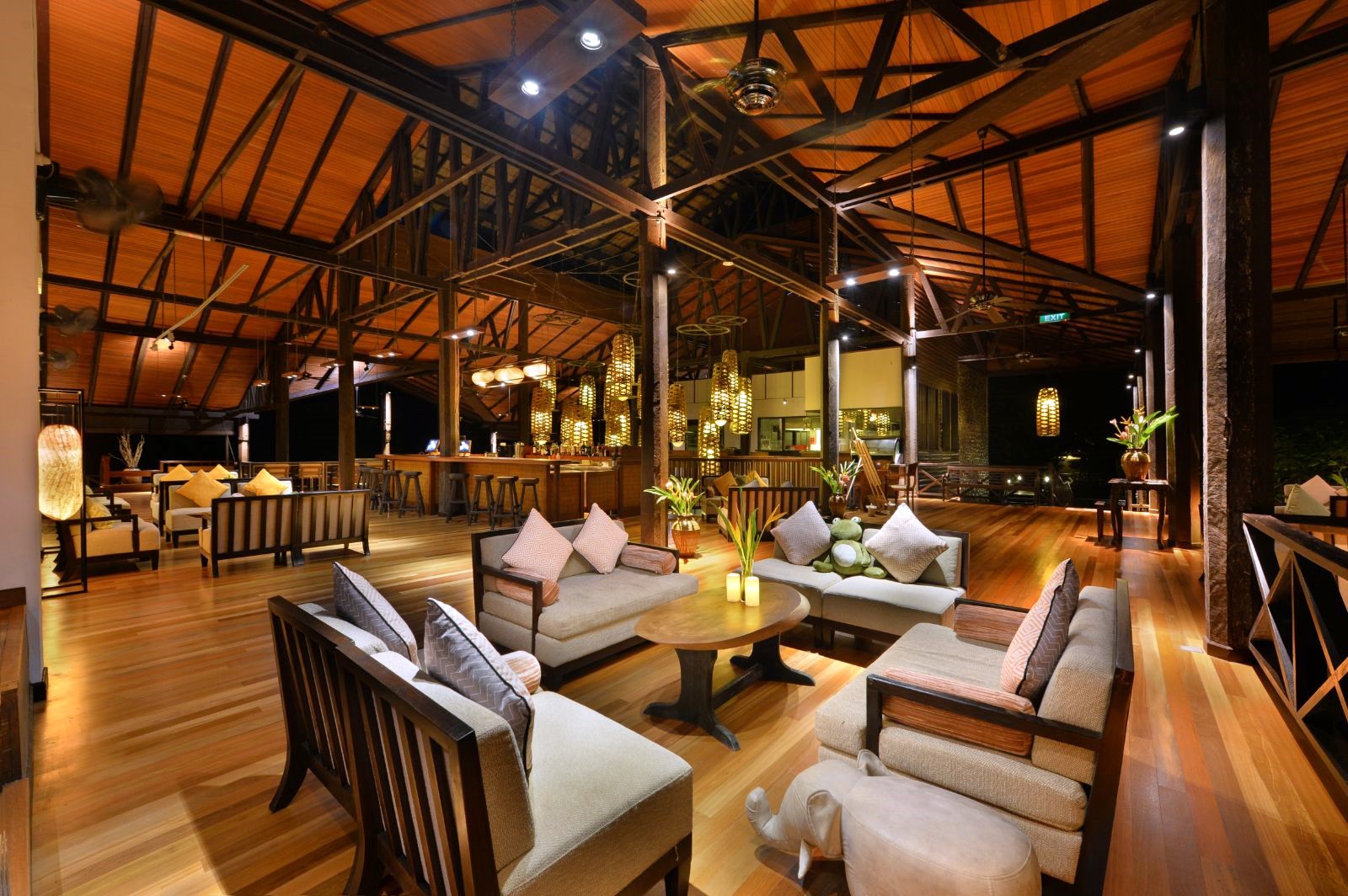 Lobby at Borneo Rainforest Lodge in Malaysia's Danum Valley