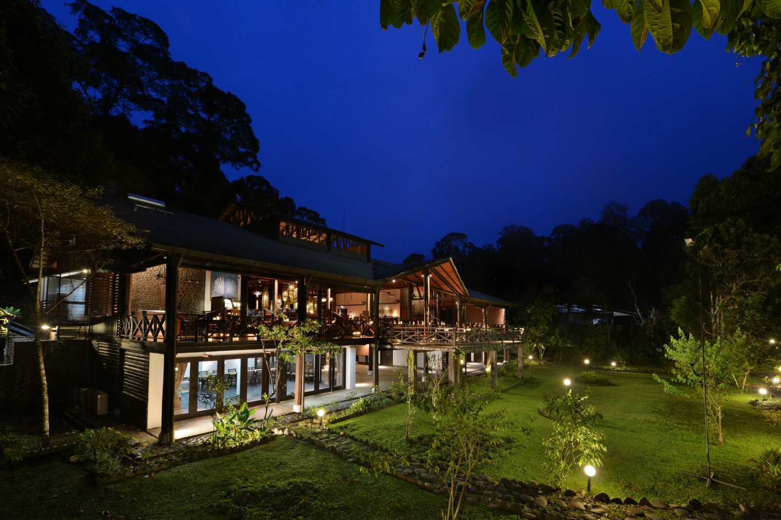 Exterior view of Borneo Rainforest Lodge in Malaysia's Danum Valley