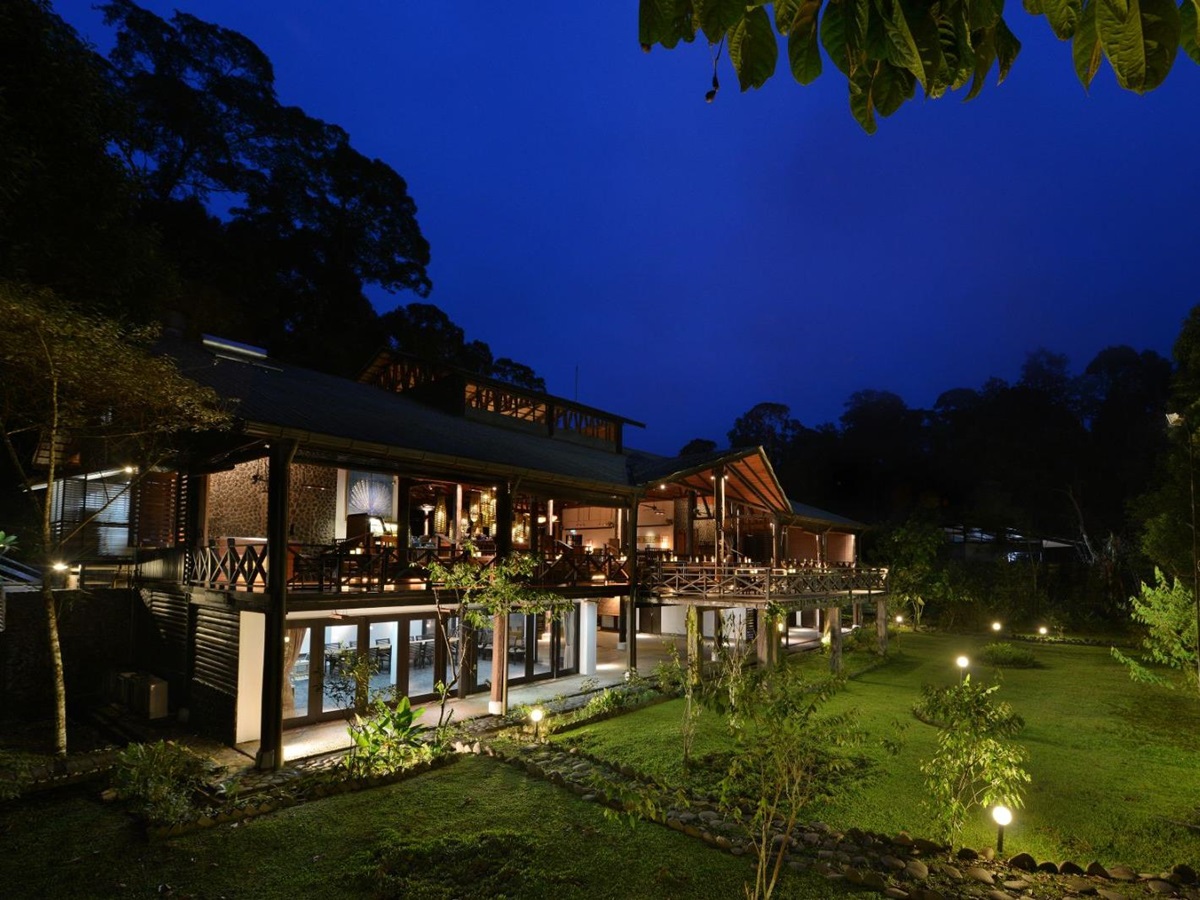 Exterior view of Borneo Rainforest Lodge in Malaysia's Danum Valley