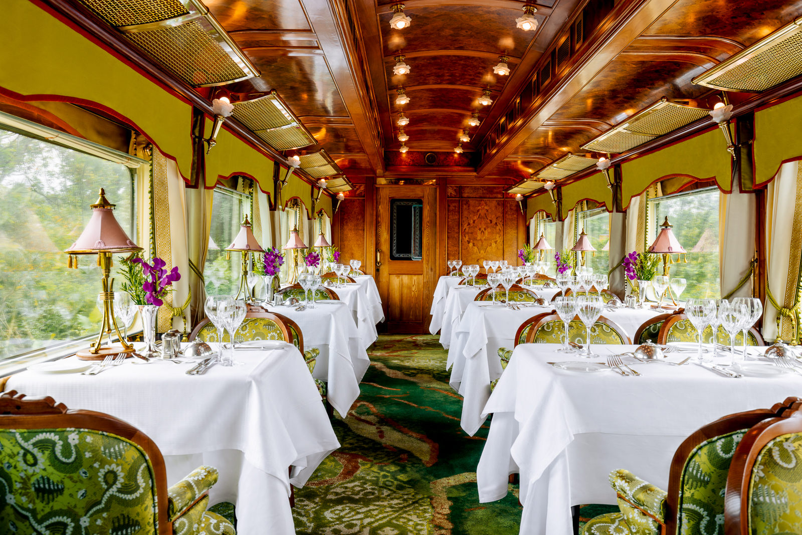 Dining room onboard the Eastern & Oriental Express