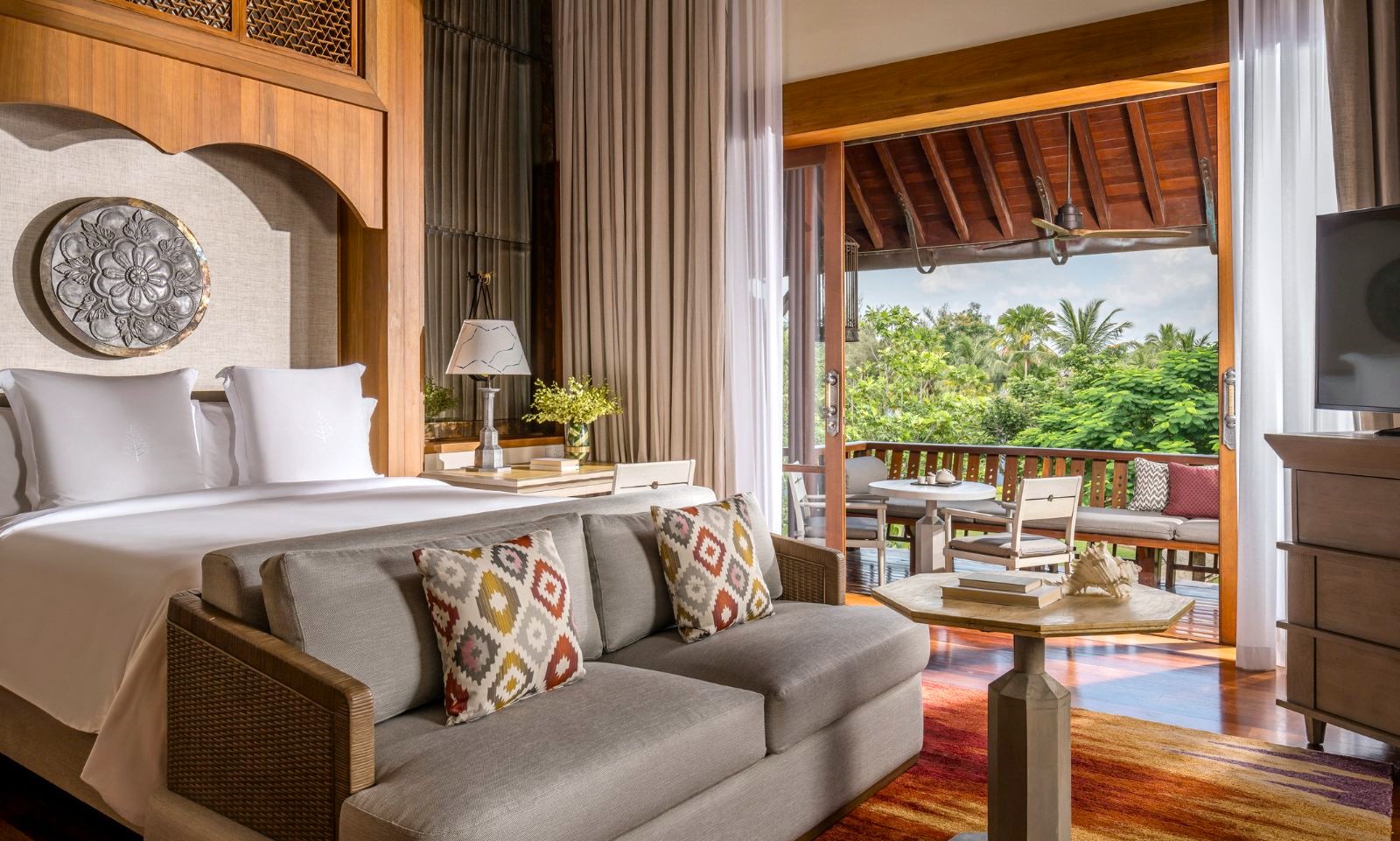 Guest bedroom at Four Seasons Langkawi resort in Malaysia