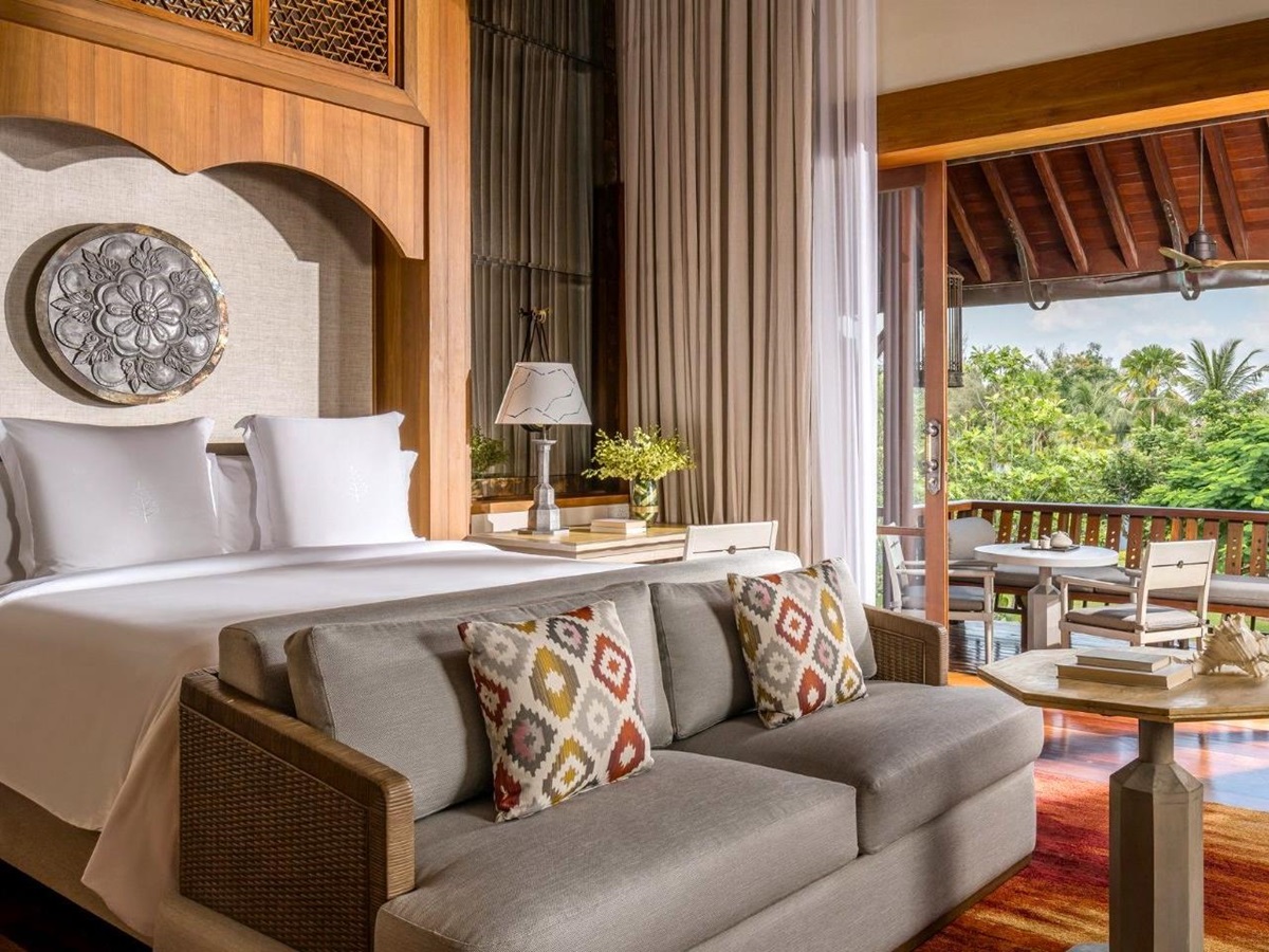 Guest bedroom at Four Seasons Langkawi resort in Malaysia