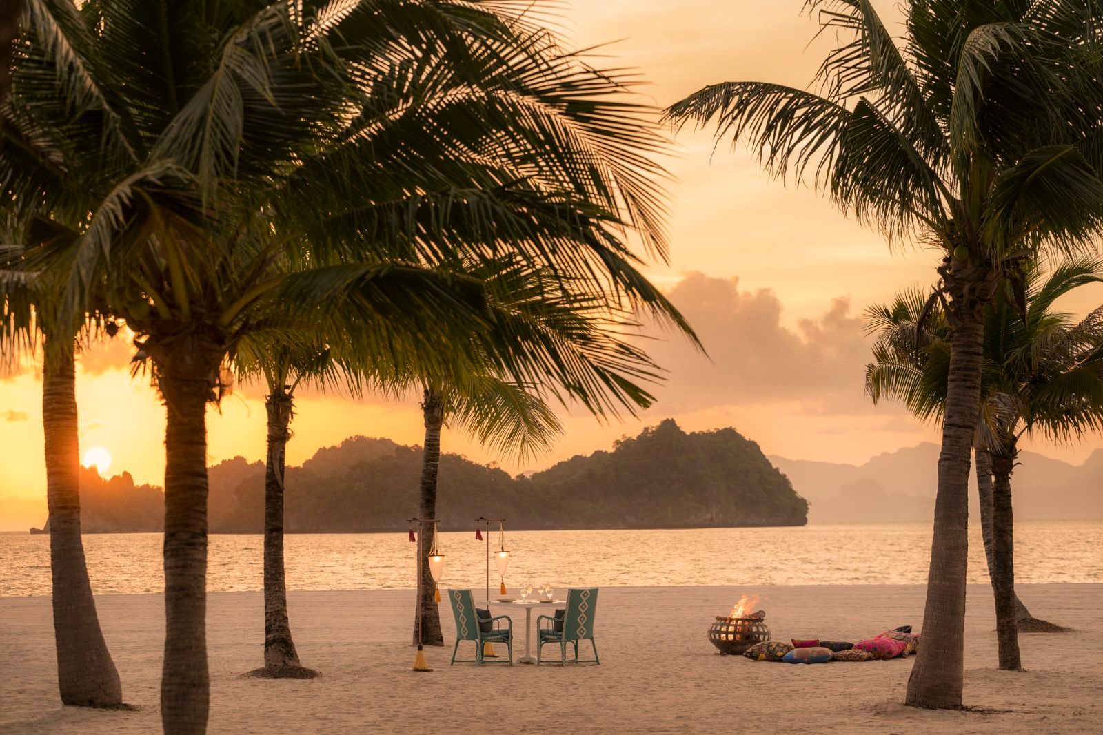 Beachfront picnic at Four Seasons Langkawi resort in Malaysia