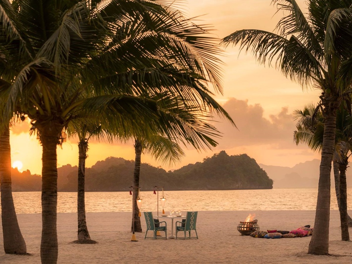 Beachfront picnic at Four Seasons Langkawi resort in Malaysia