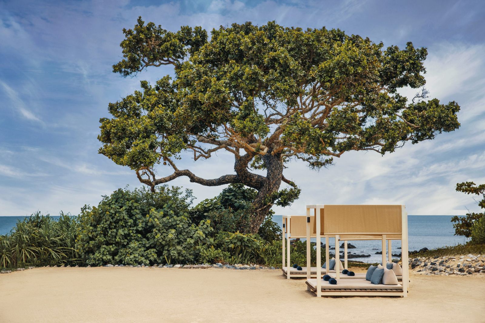 Beach cabanas at One&Only Desaru Resort in Malaysia