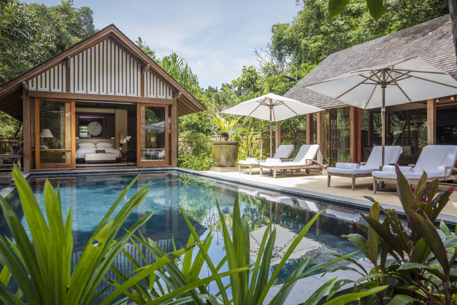Private pool of the two bedroom beach villa at the Datai Langkawi in Malaysia