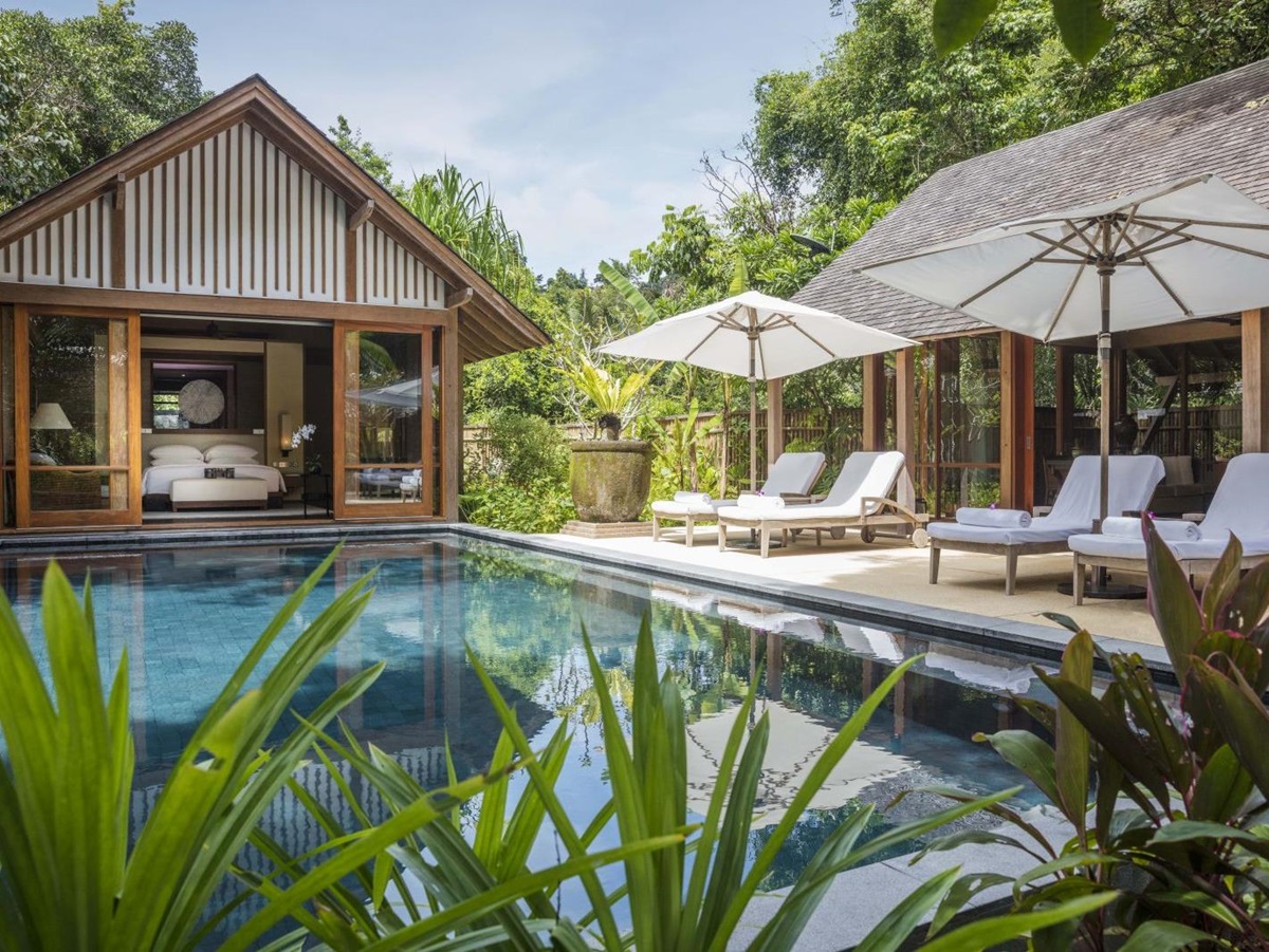 Private pool of the two bedroom beach villa at the Datai Langkawi in Malaysia